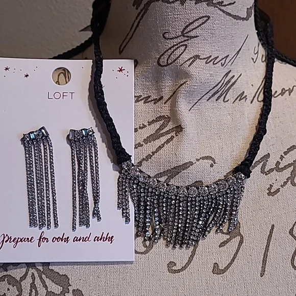 LOFT SparklyNecklace and Earrings - Picture 1 of 6